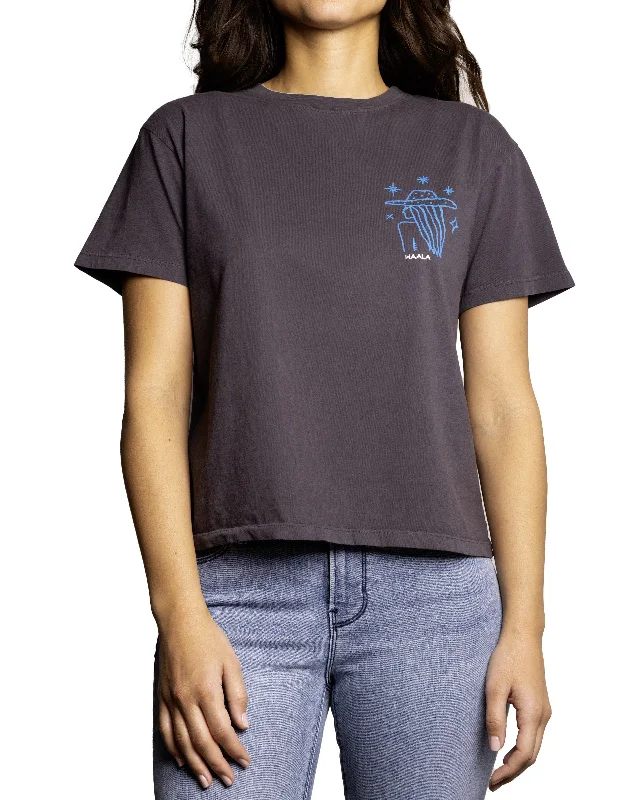 Relaxed Crew T-shirt : Teal Cowgirl Striped Floral Plaid