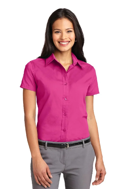 Port Authority Ladies Short Sleeve Easy Care  Shirt.  L508 V-Neck T-Shirt Long Sleeve Cotton