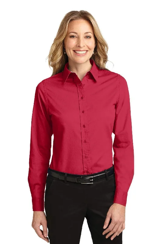 Port Authority Ladies Long Sleeve Easy Care Shirt.  L608 Boxy Fit Fitted Loose