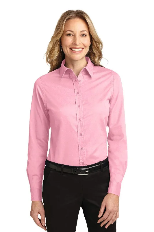 Port Authority Ladies Long Sleeve Easy Care Shirt.  L608 Polka Dot Checkered Tartan