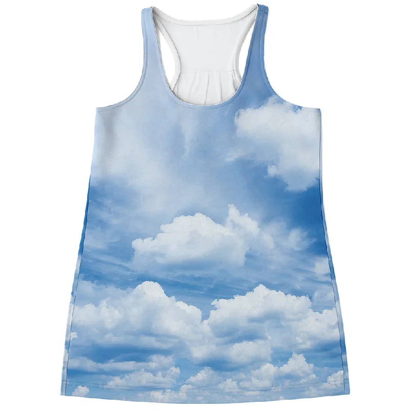 Sky Cloud Print Women's Racerback Tank Top cute tank top