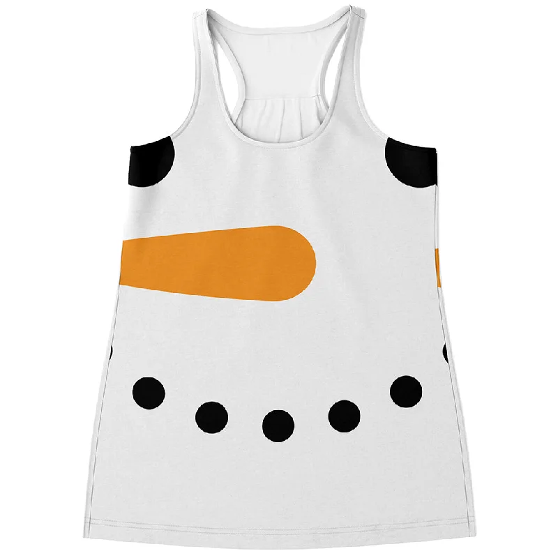 Snowman Face Print Women's Racerback Tank Top cropped tank top