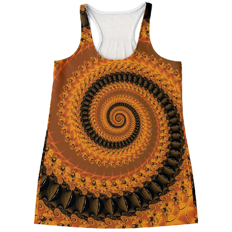 Spiral Fractal Print Women's Racerback Tank Top lavender tank top