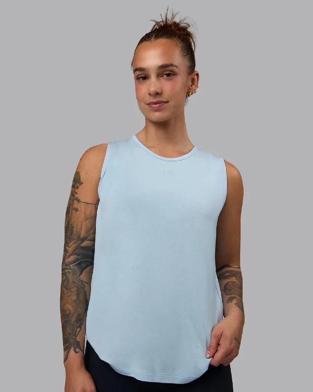 Swivel Open Back Tank - Glacial Blue flowy tank top