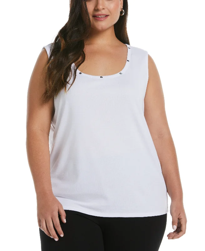 Plus Size Tank Top with Hardware sage tank top