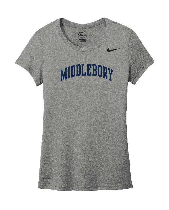 Women's Nike Dri-Fit Middlebury T-Shirt (grey) Asymmetrical Pockets Print