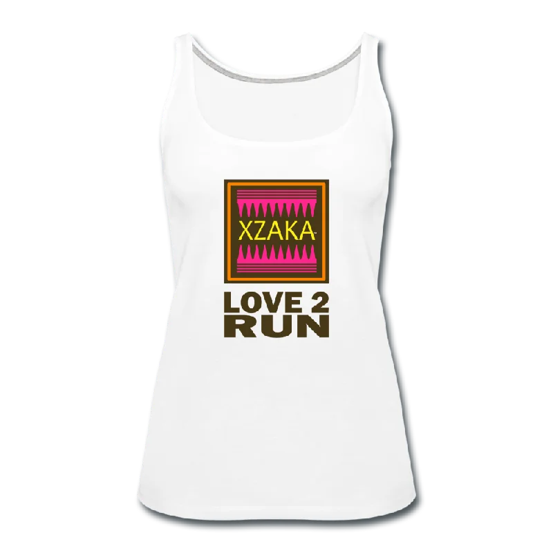 XZAKA - Women "Love2Run" Motivational Tank Top - M2425 teal tank top