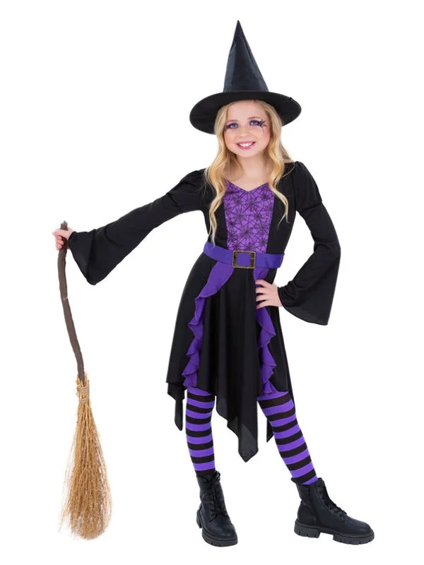 Practical Spell Witch Costume Girls Dress with Hat Tunics Short Trendy