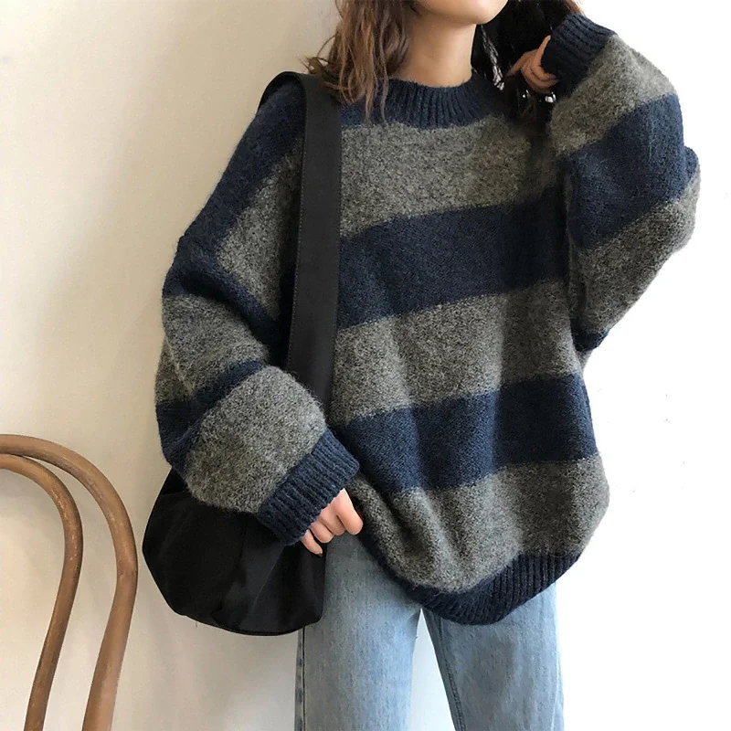 DressBetty - Knitted Striped Sweater Tunics Stylish elegant