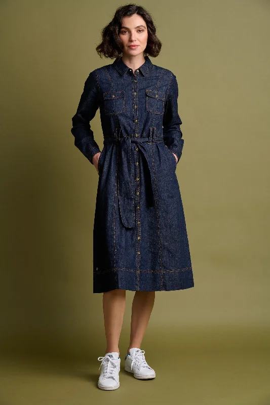 Frances Denim Midi Shirt Dress Tunics Occasion special