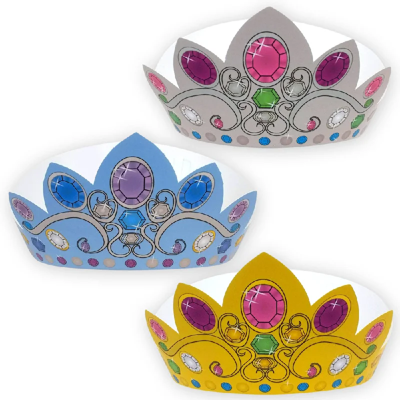 Princess Card Tiaras Fancy Dress Hats - Gold, Silver & Sapphire - Each Tunics Corduroy durable