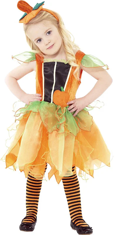 Girls Pumpkin Fairy Hat Fancy Dress Halloween Costume Tunics Sophisticated sleek