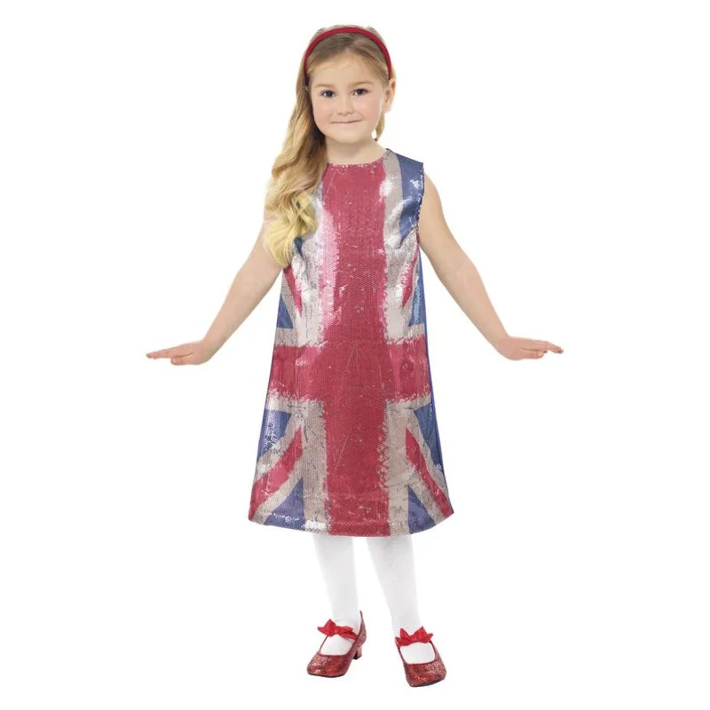 Union Jack All That Glitters Dress Child Blue Tunics Yoga stretchy