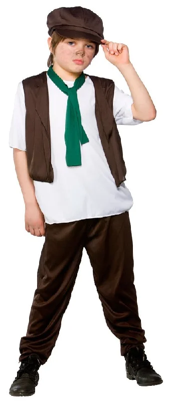 Boys Victorian Poor Oliver Twist Fancy Dress Costume with Hat Tunics Corduroy durable