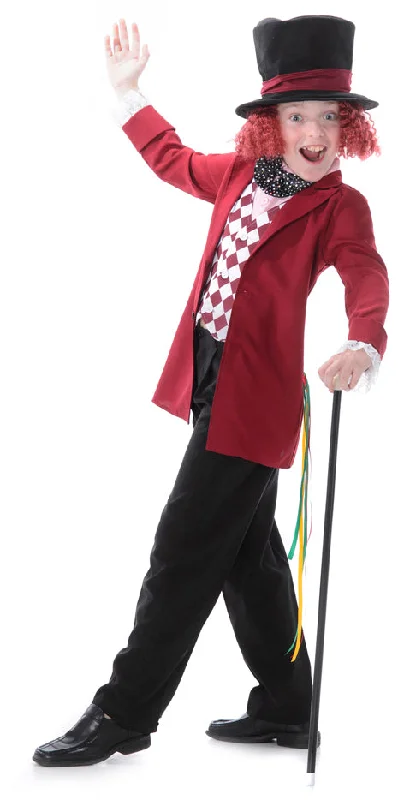 Boys Mad Hatter Fancy Dress World Book Day Costume Tunics Practical easy-care