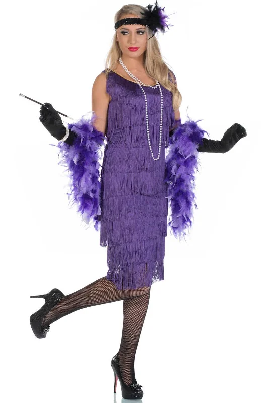 Chicago Womens Long Purple 1920s Flapper Dress Costume Tunics Stylish elegant