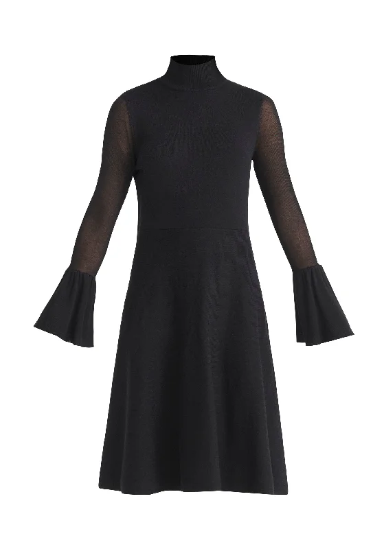 Flared Sleeve Knitted Dress Tunics Velvet soft