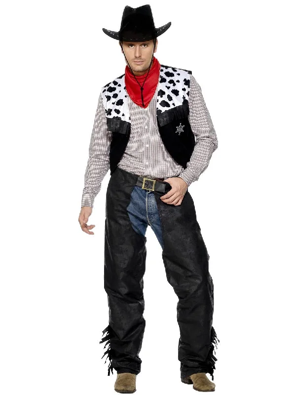 Outback Cowboy Mens Wild West Fancy Dress Costume Tunics Versatile stylish