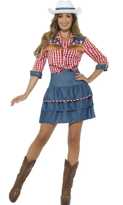 Rodeo Doll Womens Cowgirl Dress Up Costume Tunics Polka dots