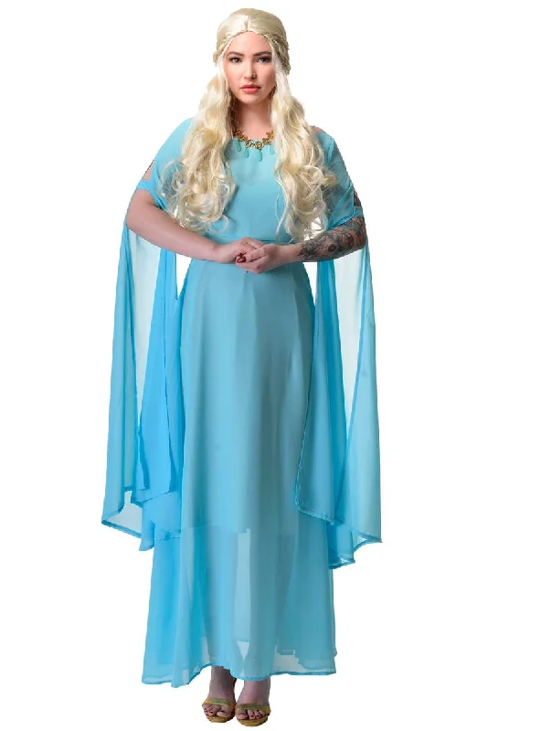 Sheer Light Blue Womens Medieval Costume Dress Tunics Versatile functional