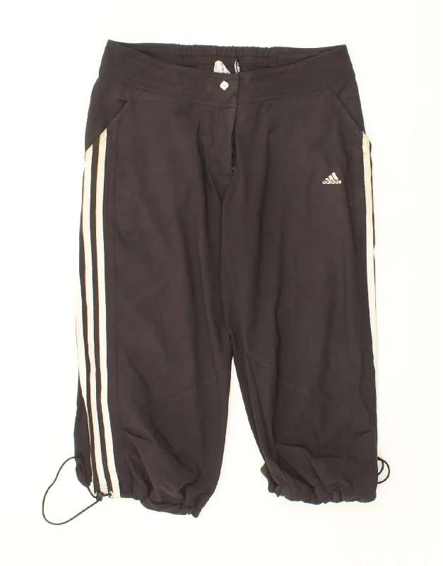 ADIDAS Womens Clima 365 Straight Capri Trousers UK 10 Small W32 L18 Black Trousers Cargo Utility