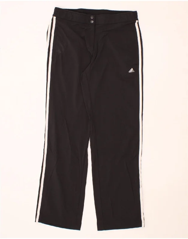 ADIDAS Womens Climalite Casual Trousers UK 14 Large W32 L30  Black Trousers sophisticated sleek