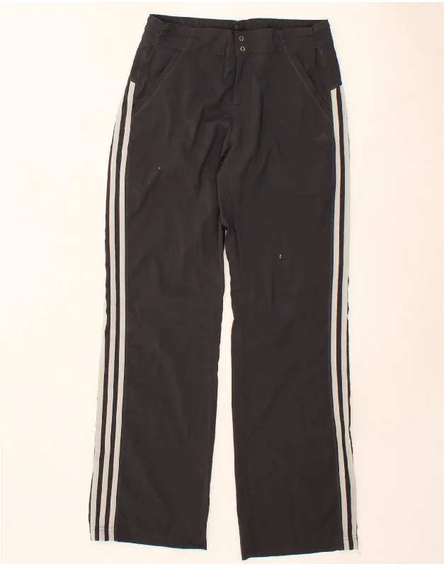 ADIDAS Womens Straight Casual Trousers UK 12 Medium W32 L31  Grey Trousers Denim Blue