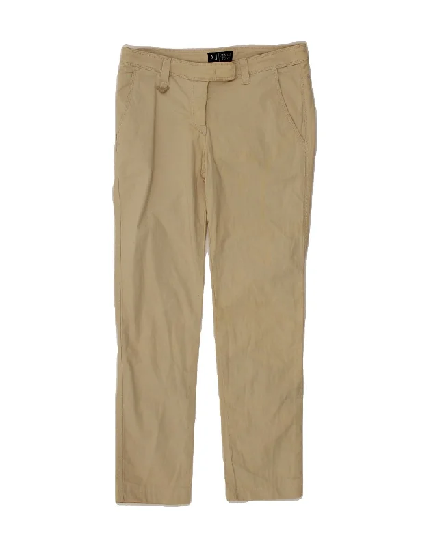 ARMANI Womens Slim Chino Trousers W25 L25 Beige Cotton Trousers Brand Named