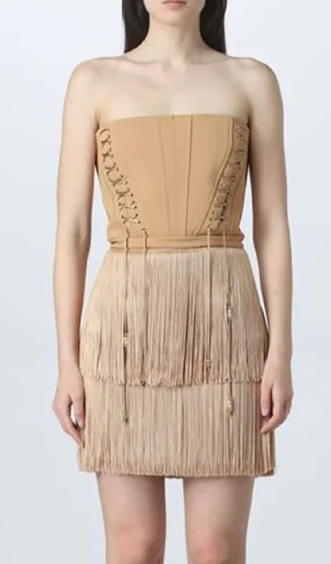 BANDEAU TASSEL MINI DRESS Tunics Review highly