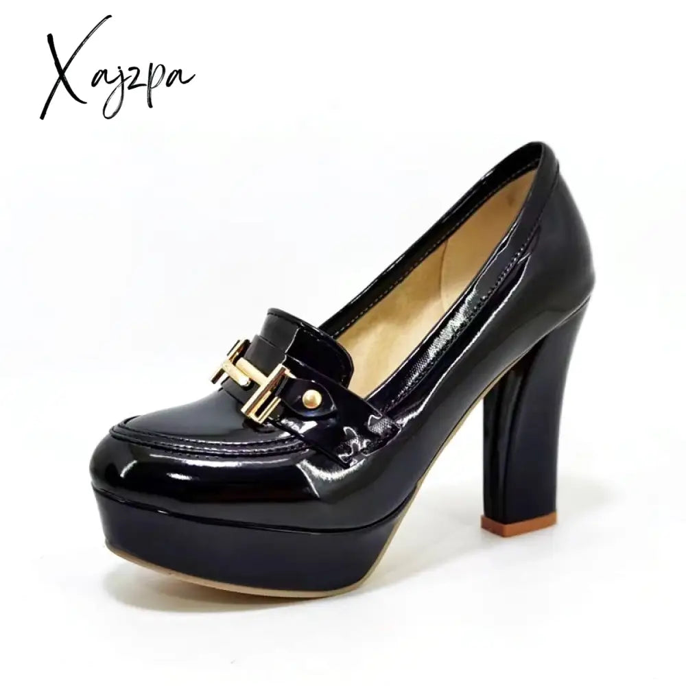 Xajzpa - basic women shoes chunky heel pumps square heel round toe wedding shoes party dancing ladies dress shoes platform bowtie knot Tunics Cozy soft