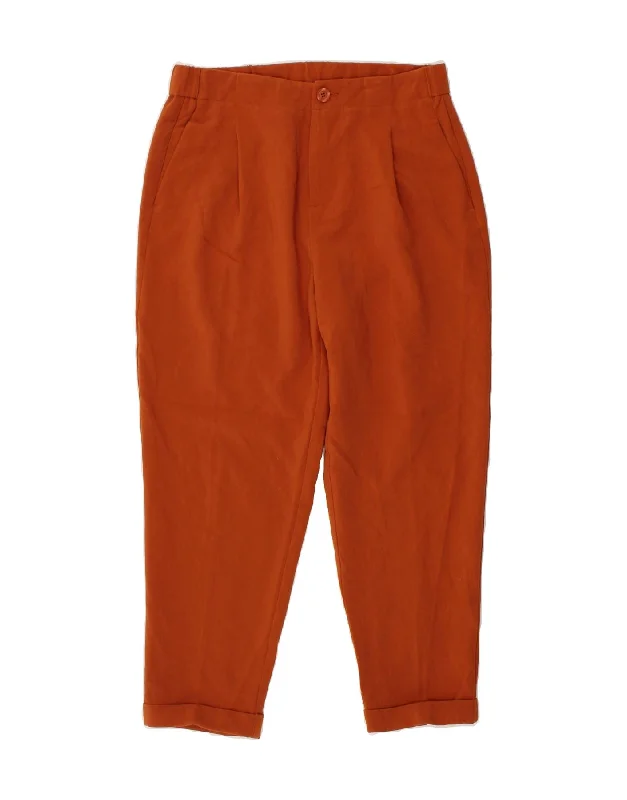 BENETTON Womens Tapered Chino Trousers UK 12 Medium W28 L23 Orange Trousers Silk Elegant