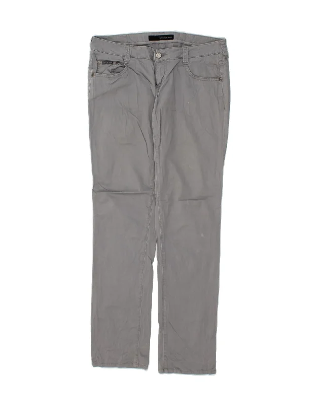 CALVIN KLEIN Womens Straight Casual Trousers W32 L32 Grey Trousers New Arrival