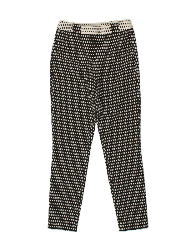 COAST Womens Slim Casual Trousers UK 8 Small W27 L28  Black Geometric Trousers trendy modern