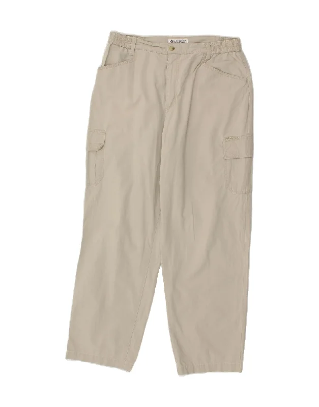 COLUMBIA Womens Tapered Cargo Trousers W32 L29 Beige Trousers Culottes Wide Leg