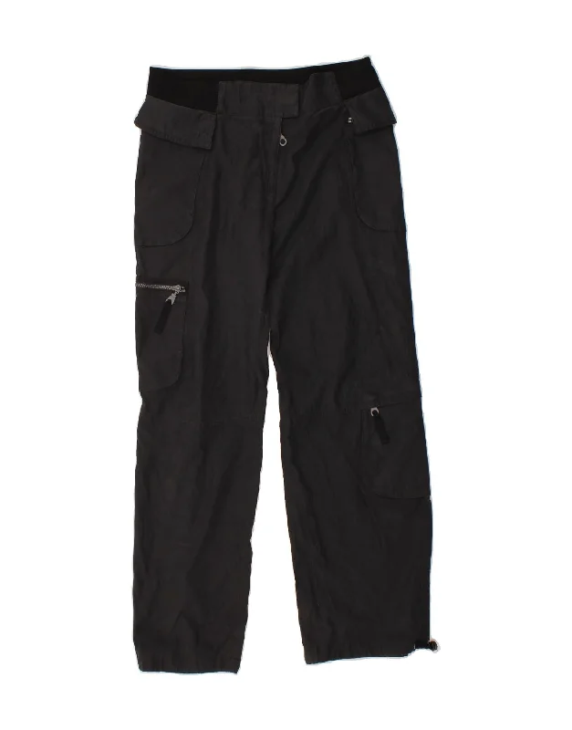 DIADORA Womens Straight Cargo Trousers UK 12 Medium W32 L31 Black Trousers Low Rise Relaxed