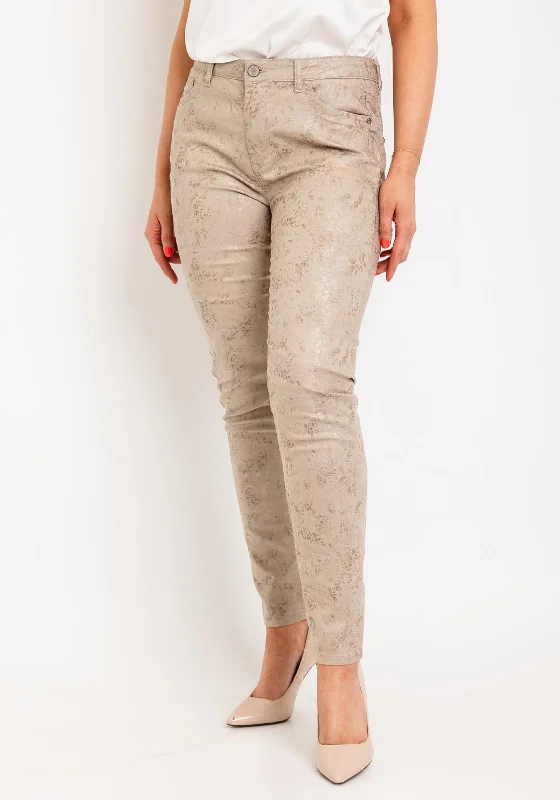 Eva Kayan Animal Print Skinny Trousers, Camel Trousers stylish modern