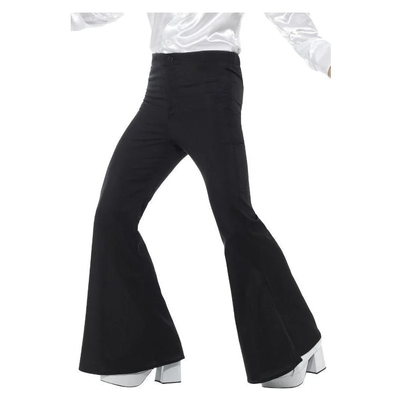 70s Flared Trousers Mens Adult Black Trousers fashionable chic