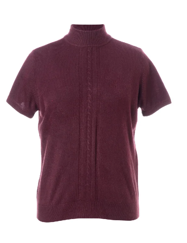 Label Amelie Short Sleeve Knit Top Holiday Knit Blouse