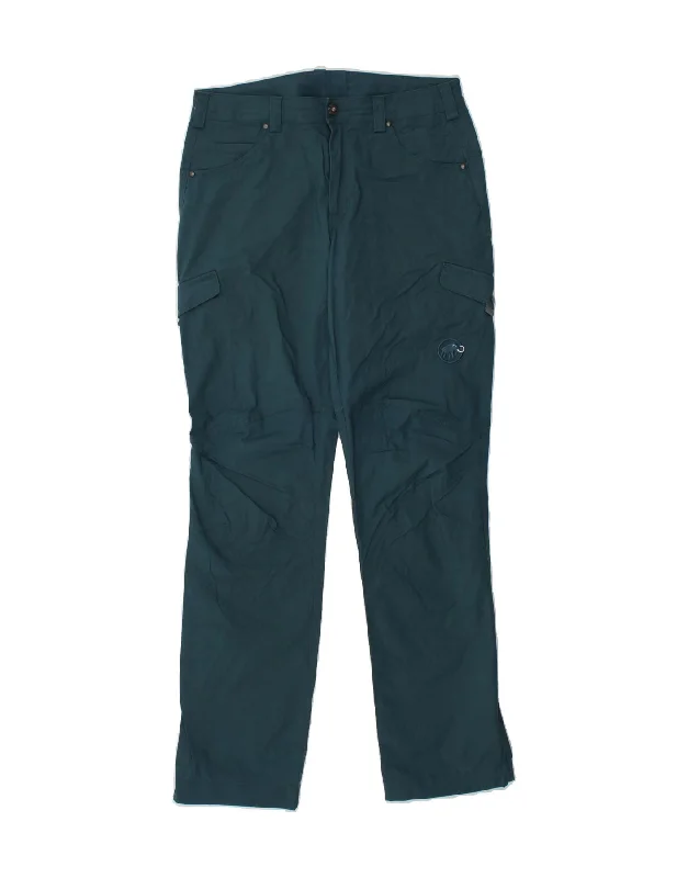 MAMMUT Womens Straight Hiking Cargo Trousers UK 12 Medium W30 L32 Green Trousers Modern Contemporary