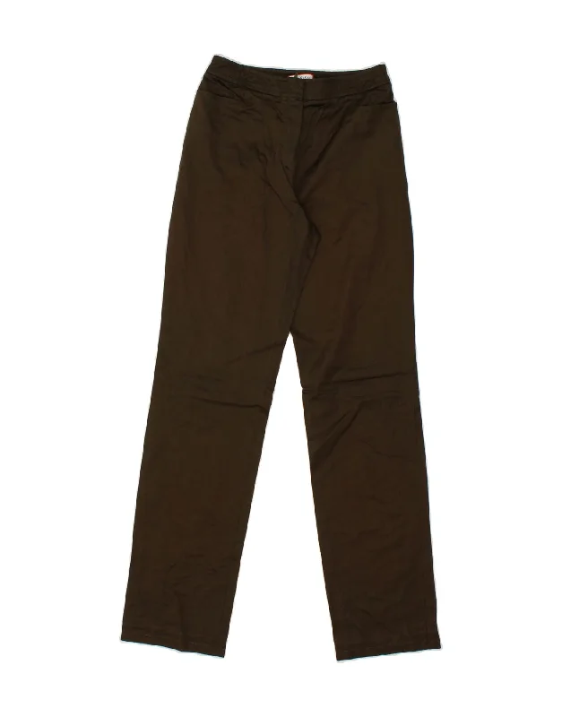 MAX & CO. Womens Straight Casual Trousers W28 L29 Khaki Trousers Leather Faux