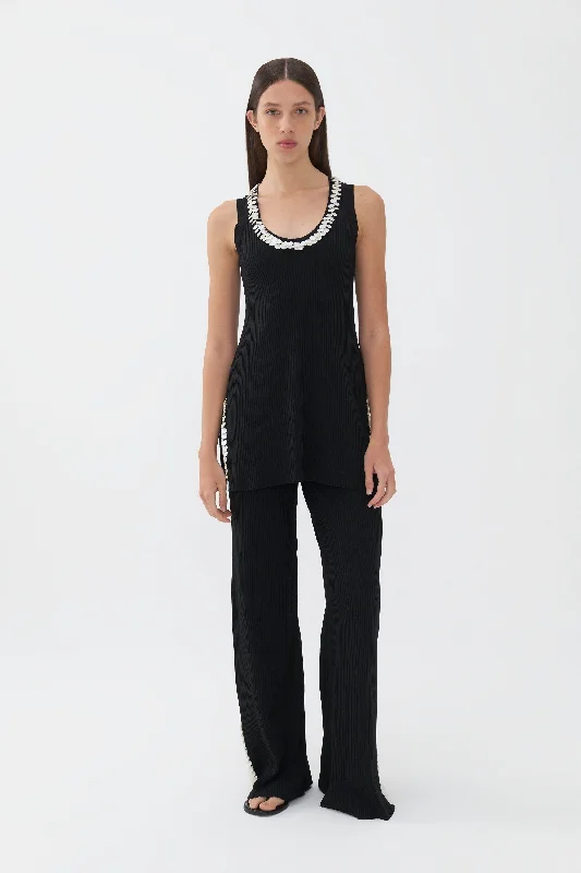 Mother of Pearl Beaded Knit Top Winter Knit Top
