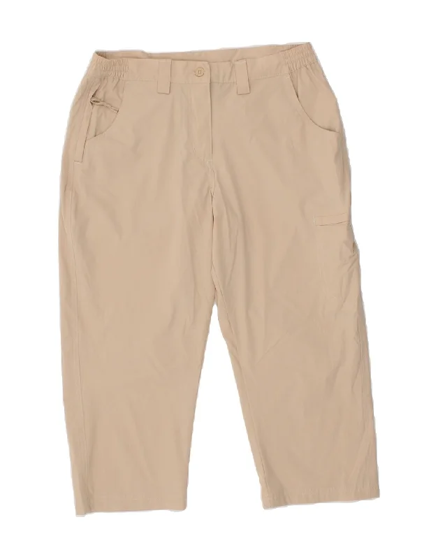 MOUNTAIN WAREHOUSE Womens Capri Cargo Trousers UK 10 Small W27 L20 Beige Trousers Fleece Cozy