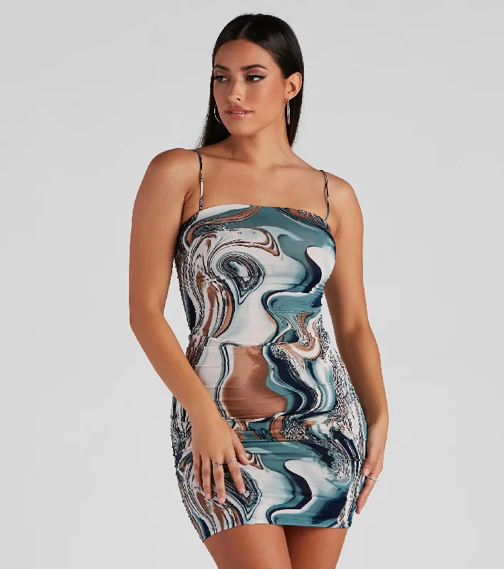 Picture Perfect Marble Print Dress Tunics Gym athletic