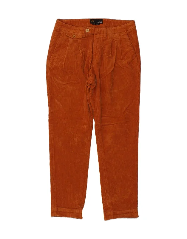 POP 84 Womens Slim Corduroy Trousers W33 L29 Orange Cotton Trousers Favorite Customer