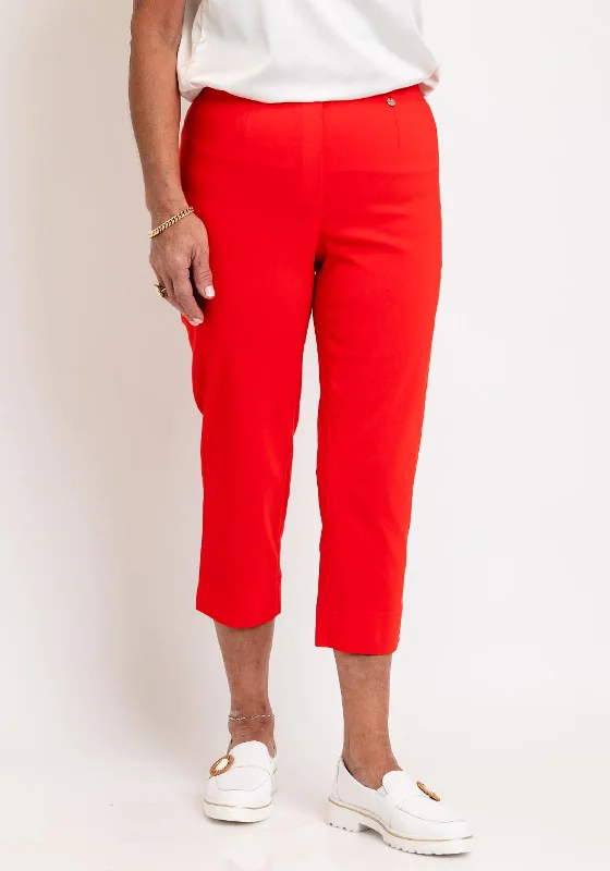 Robell Maire 07 Slim Fit Cropped Trousers, Red Trousers Recommended Stylist