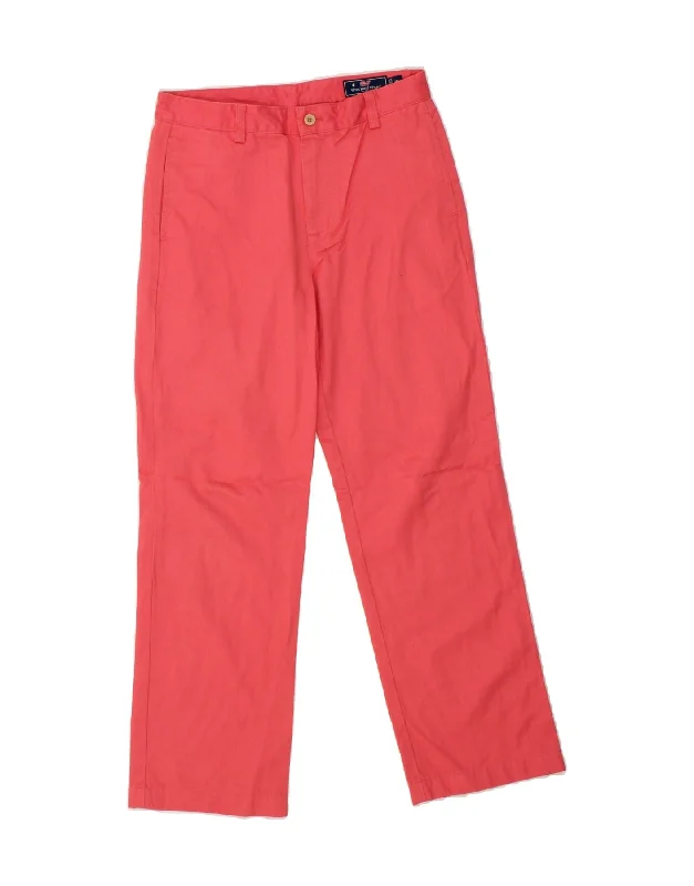 VINEYARD VINES Womens Straight Chino Trousers UK 16 Large W30 L27 Pink Trousers Fall Fleece