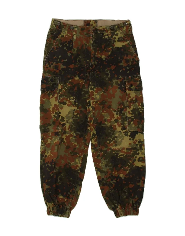 VINTAGE Womens Joggers Cargo Trousers W28 L25 Green Camouflage Trousers Sale Discount