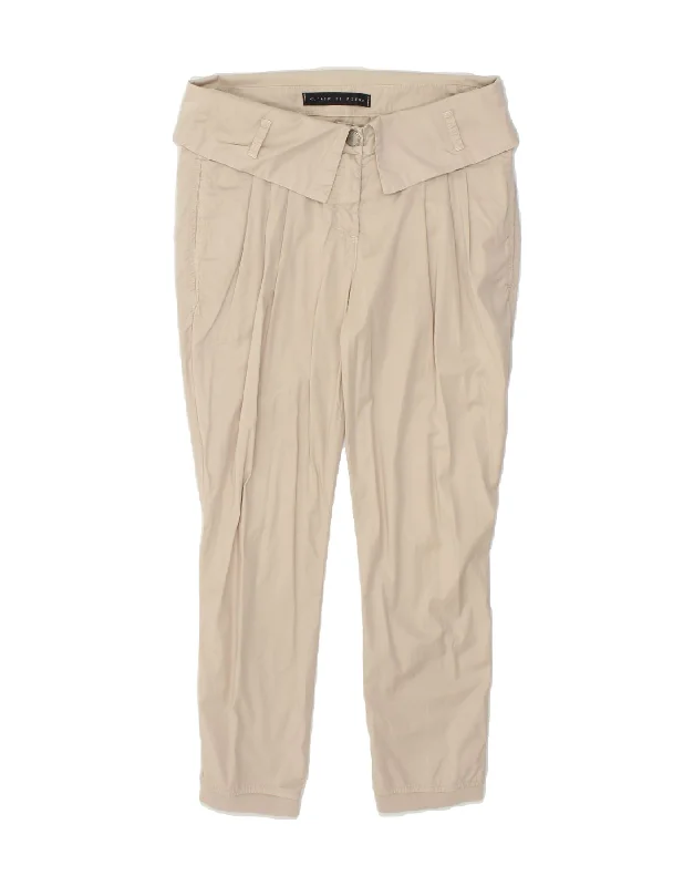 VINTAGE Womens Pegged Chino Trousers W27 L25  Beige Cotton Trousers fashionable trendy