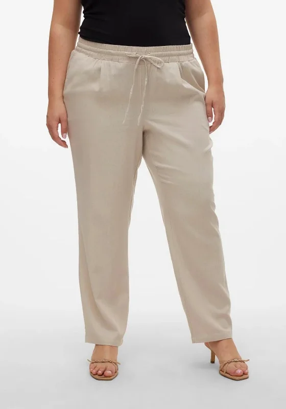 Vero Moda Milo Curve Linen Trousers, Silver Lining Chinos Cotton Straight Leg