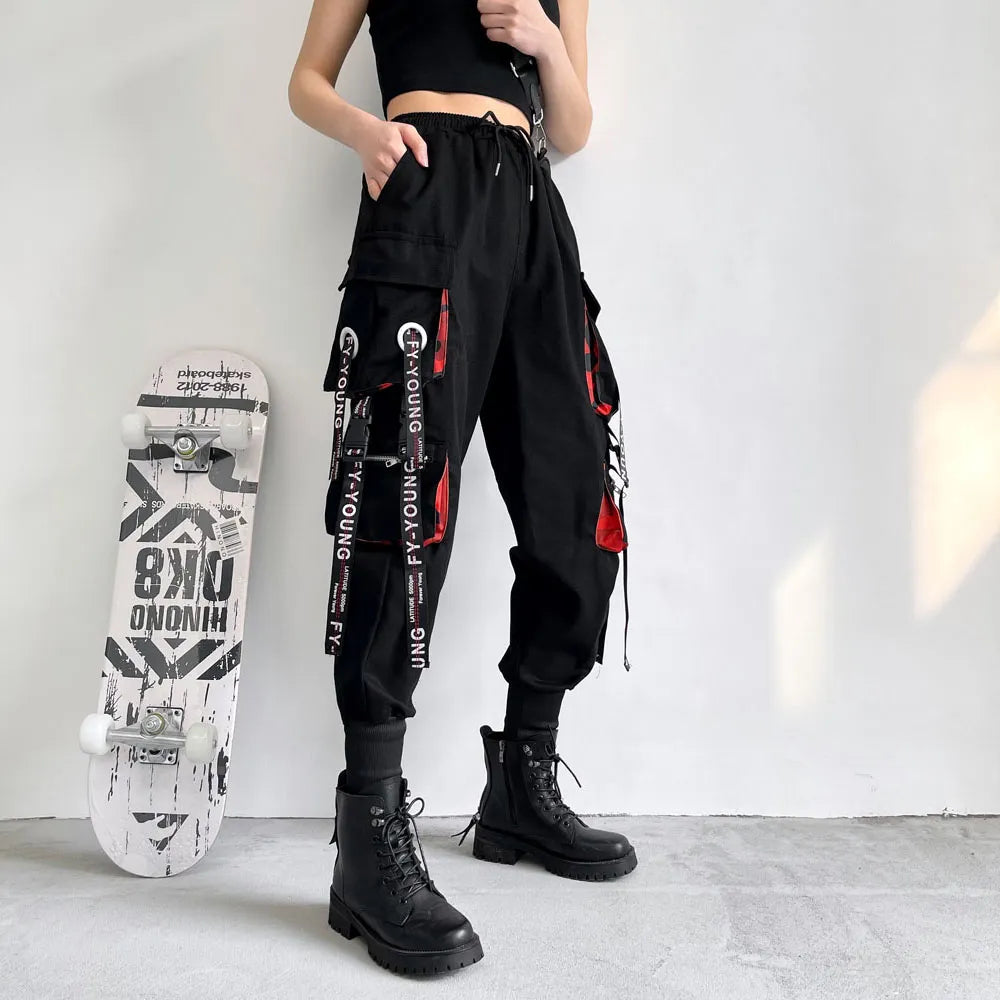 Women Cargo Pants 2023 Harem Pants Fashion Punk Pockets Jogger Trousers Trousers Spring Floral